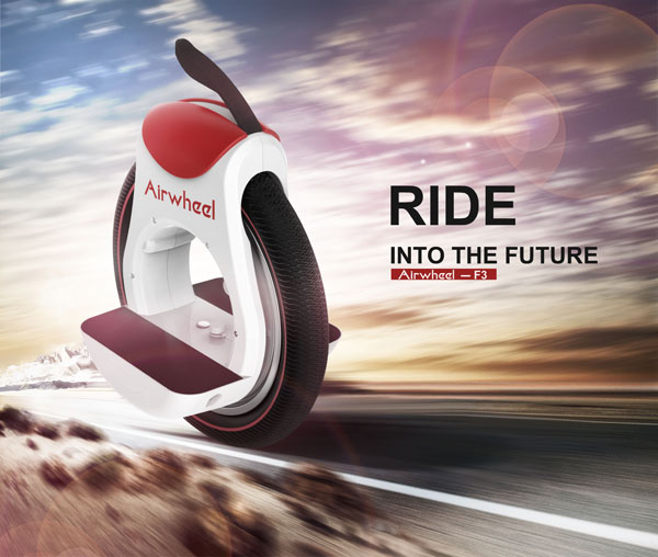 A Hot Electric Unicycle Airwheel F3 with Annular Design Dazzles Passerby’s Eyes